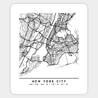 NEW YORK CITY NEW YORK BLACK CITY STREET MAP ART Sticker